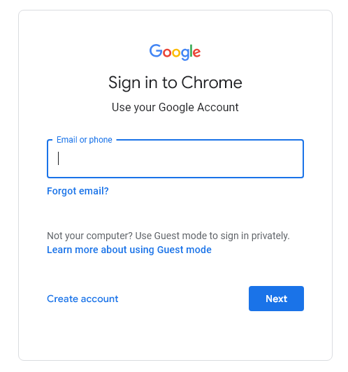 sign in to chrome